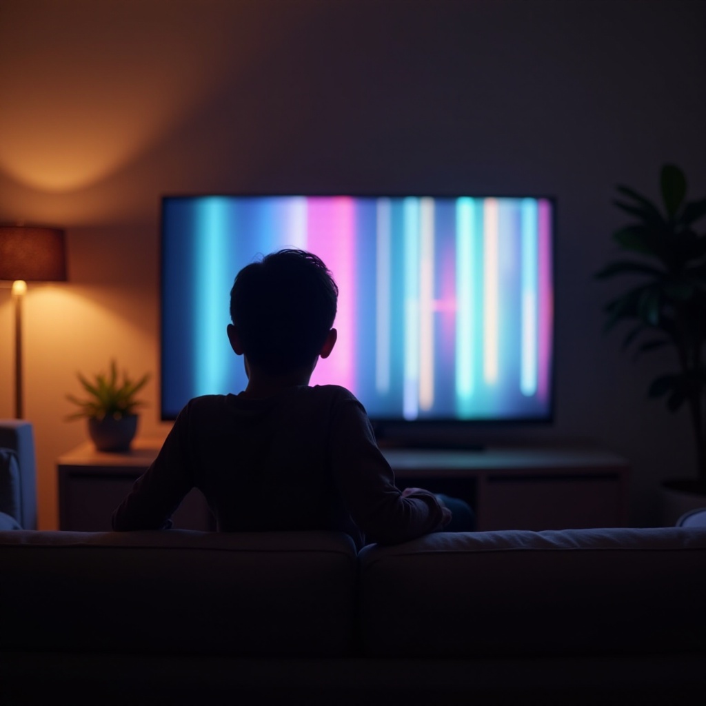 телевизор, мигащ с цветове