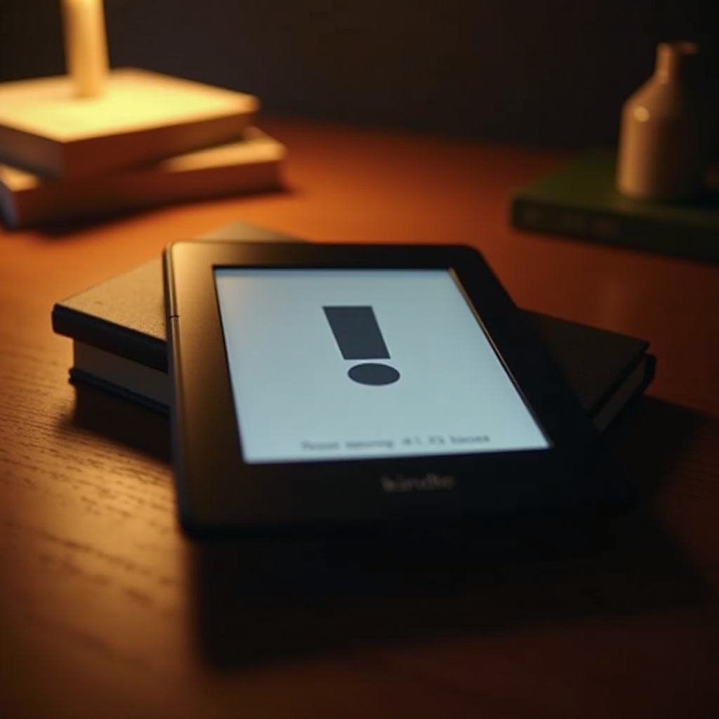 semn de exclamare pe bateria Kindle