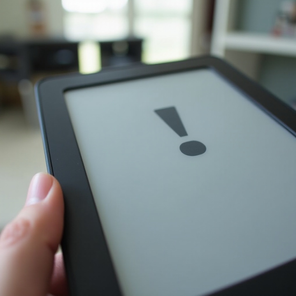 semn de exclamare pe bateria Kindle