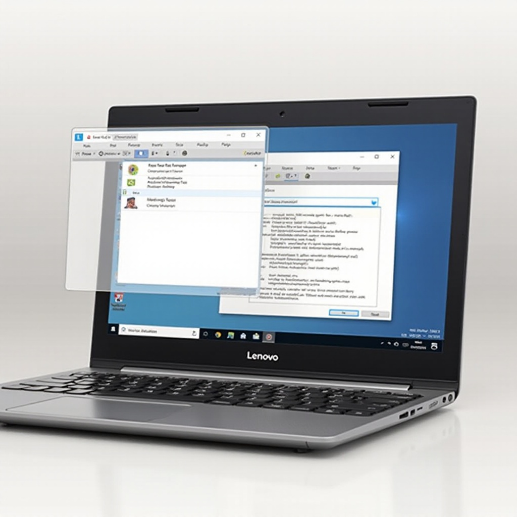 как да направите разделяне на екрана на лаптоп Lenovo